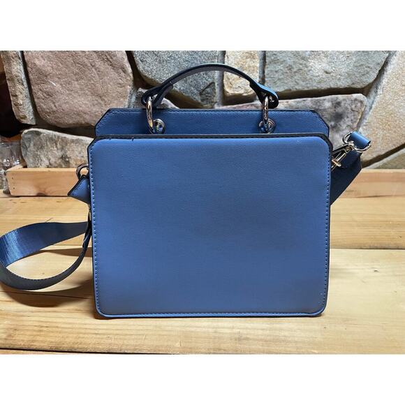 Steve Madden Bevelyn Satchel Crossbody Purse. Top handle. Blue. - Picture 8 of 9